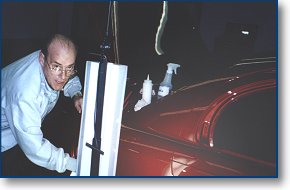 Repairing a ding by gently tapping